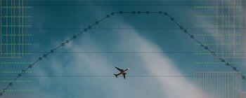 FF-ICE banner with an aircraft in the sky and graphical data elements highlighting the future of flight planning.