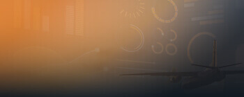 Web banner showing airplane silhouette and data icons, promoting fuel optimization beyond simple cost-savings.