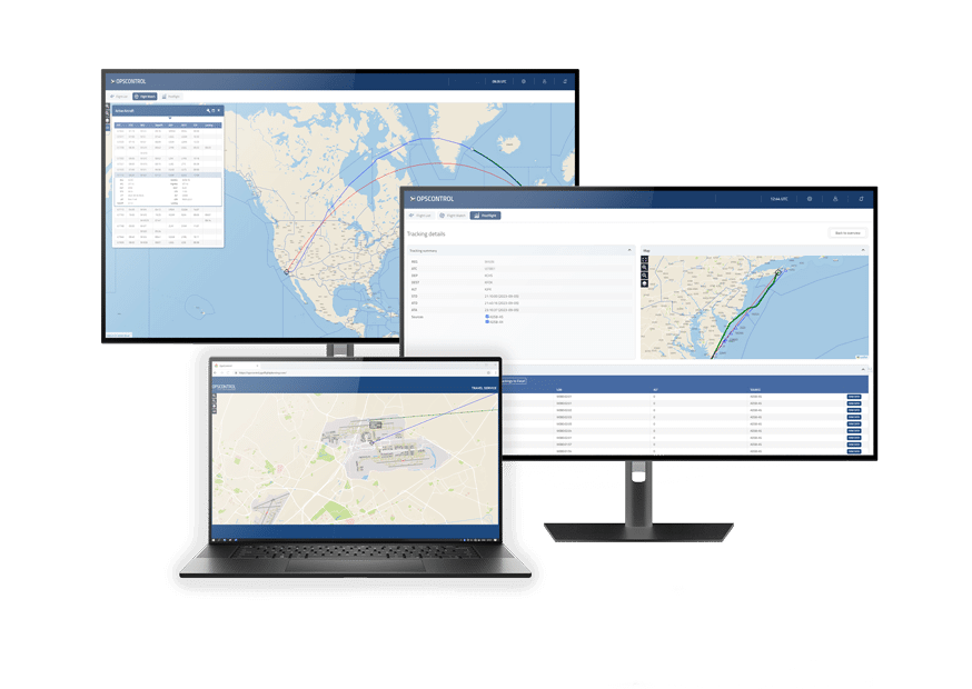 OpsControl flight tracking, data and terrestrial coverage
